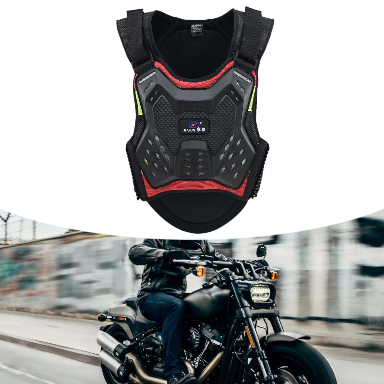 Milageto Pettorina Protettiva Motocross Gilet Armatura Uomo Donna Vestito Torace Schiena Protezione Leggera Fasce Regolabili Materiale Resistente Adatto a, M