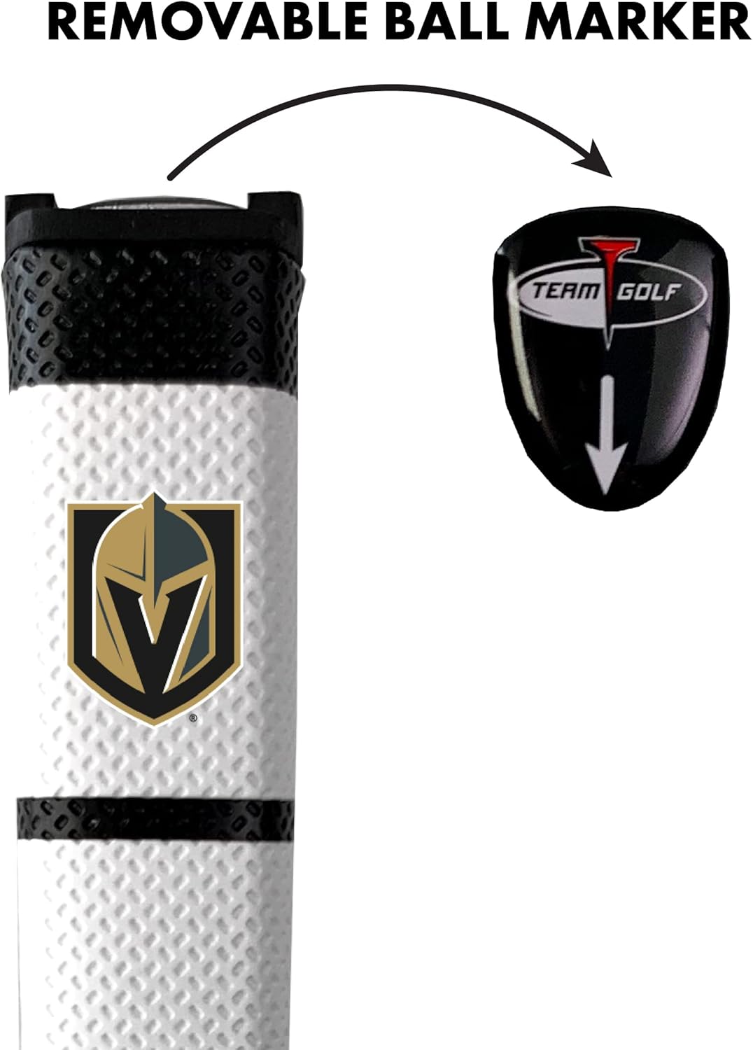 Team Golf NHL Vegas Golden Knights Golf Putter Grip Team Golf NHL Golf Putter Grip (Multi Colored) with Removable Ball Marker, Durable Wide Grip & Easy to Control