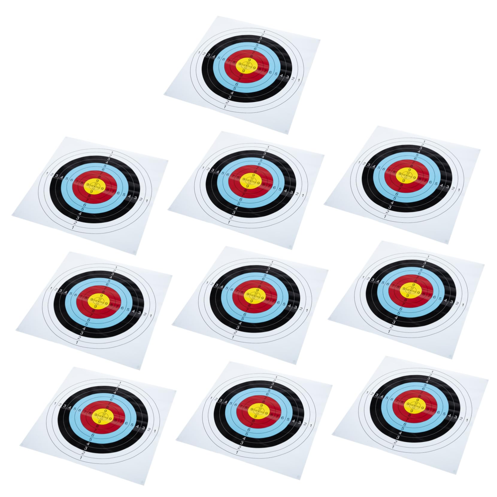 BESPORTBLE 10Pcs Paper Archery Target for Outdoor Practice Durable Thickened Paper Training Supplies for Backyard Archery Sessions Visibility