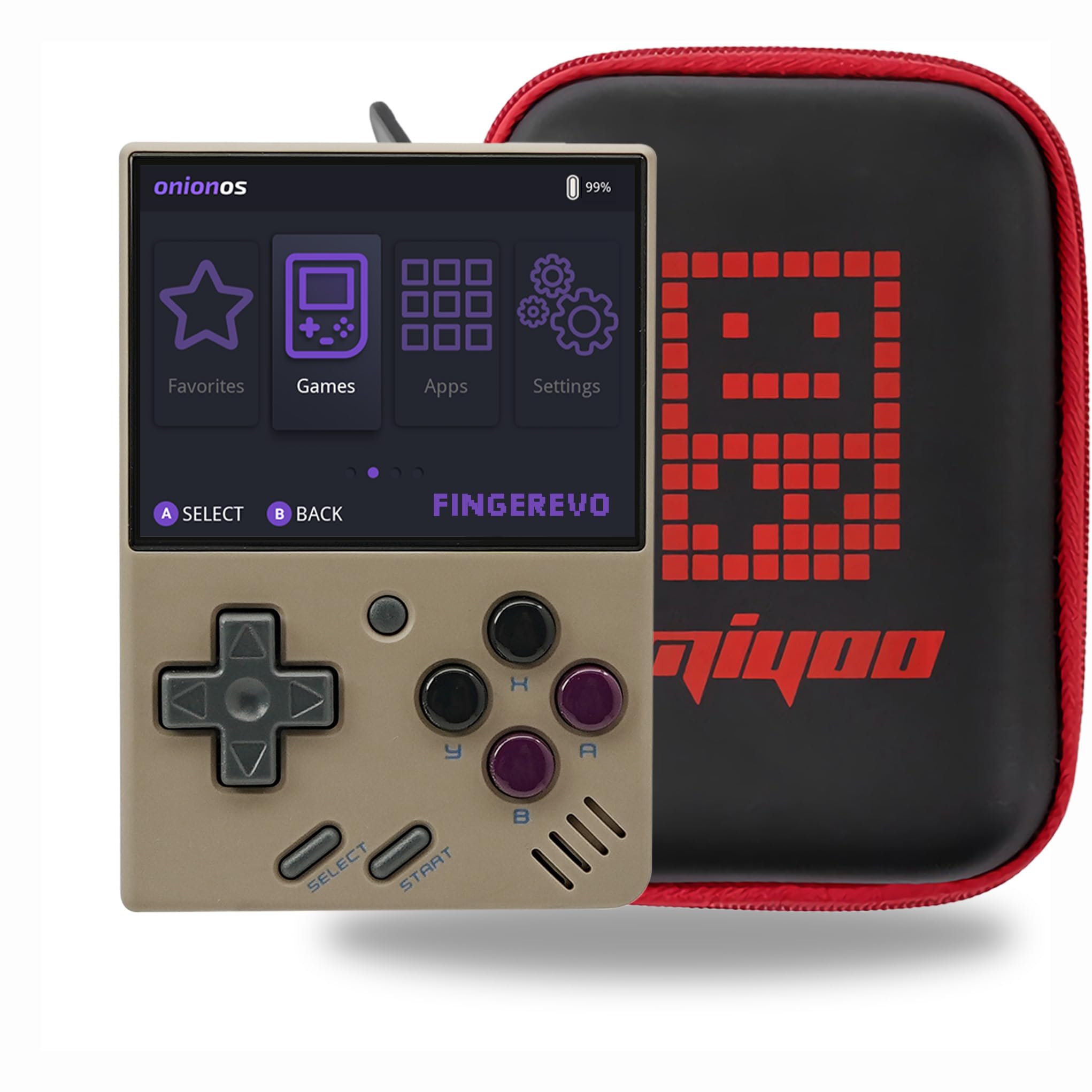 FINGEREVOMiyoo Mini V4 OnionOS Handheld Game Console 2.8-inch 750*560 IPS Screen, 64GB, Gray
