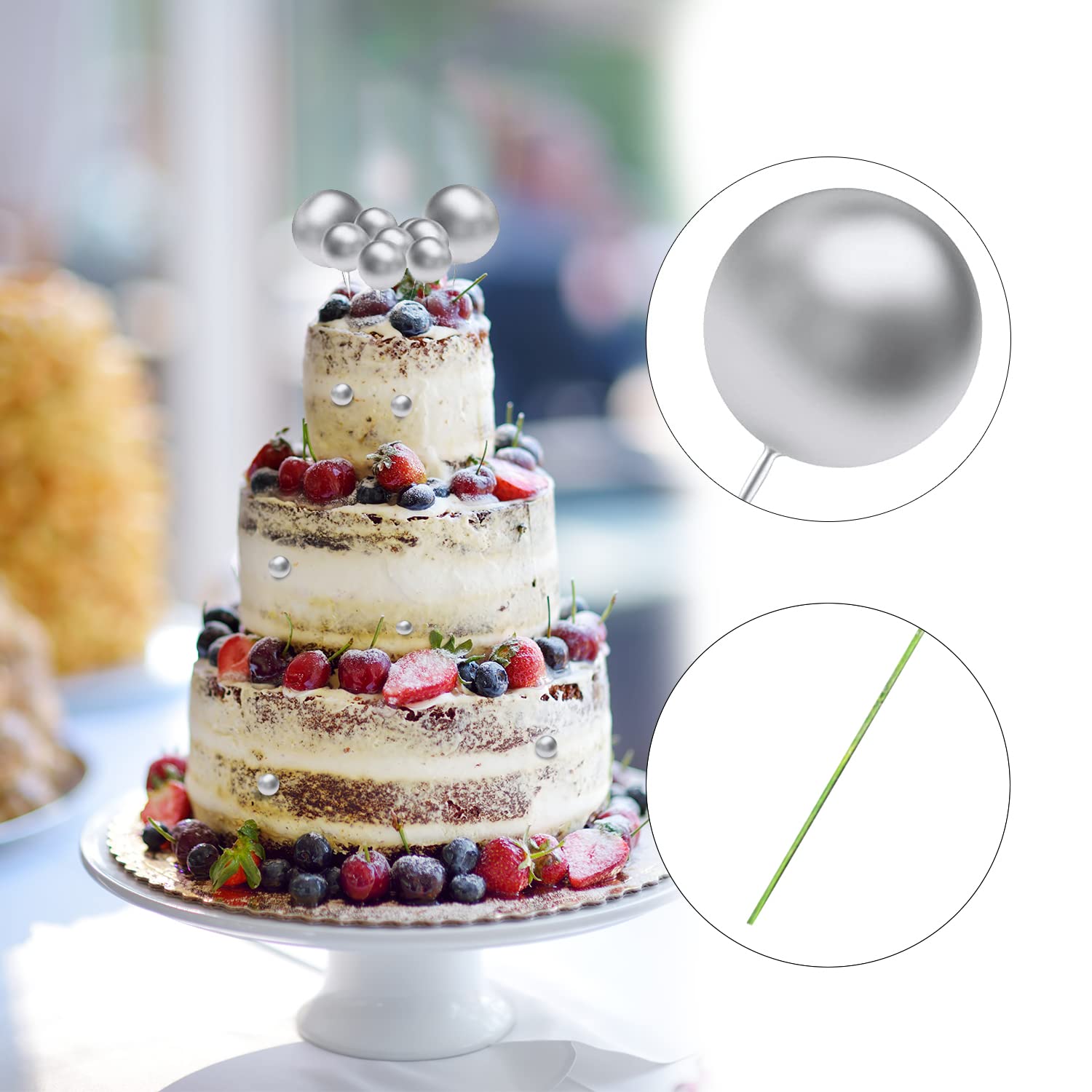 32 pezzi topper per torte a palloncino rotondo in schiuma mini cupcake topper rotondo perline fai da te dolce palloncino torta topper topper torta topper decorazioni per compleanno matrimonio