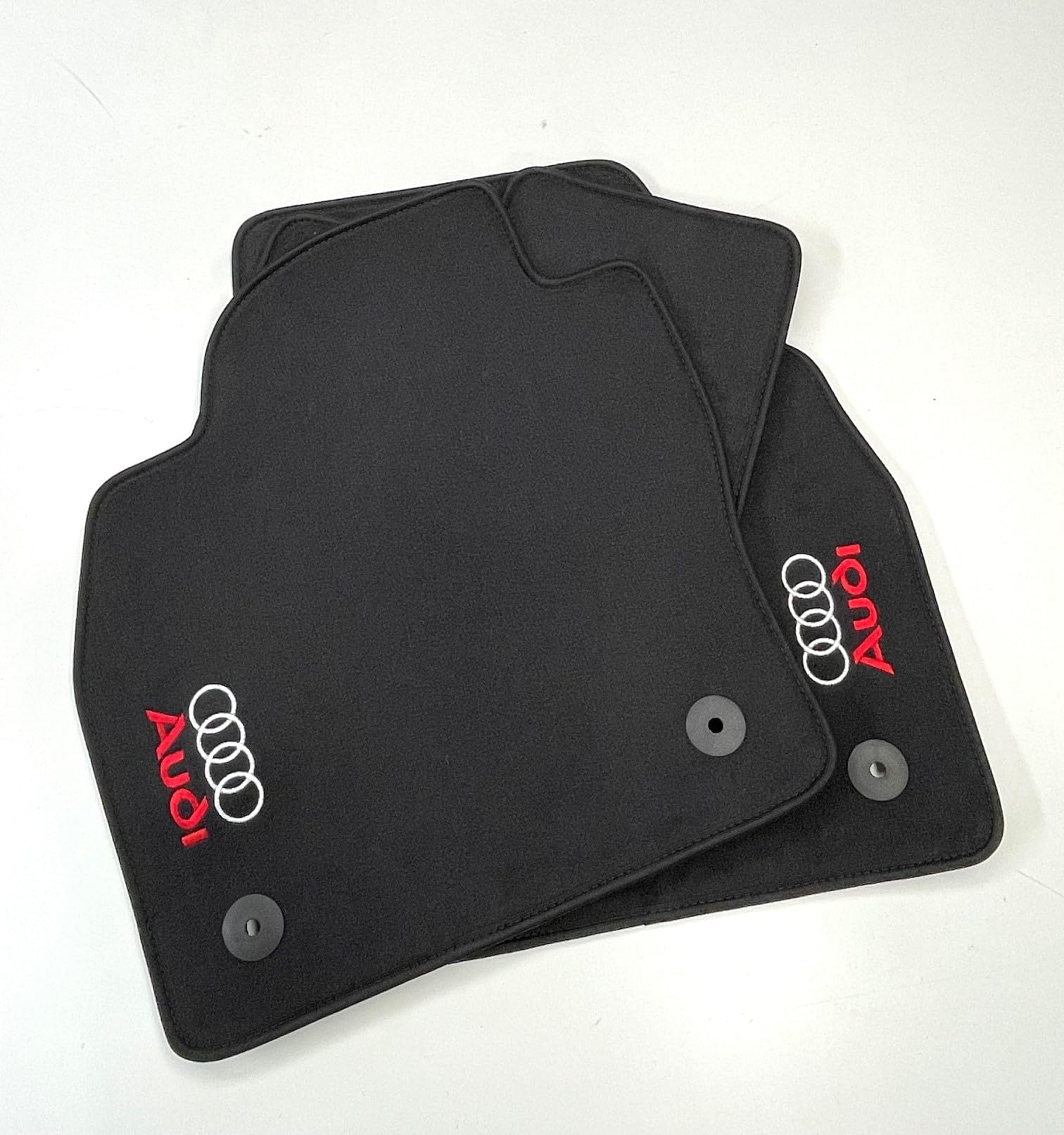 ASC tappetini auto compatibili con Audi A1 II GB SPORTBACK 2018-2024 in velluto nero formato originale con 2 loghi ricamati
