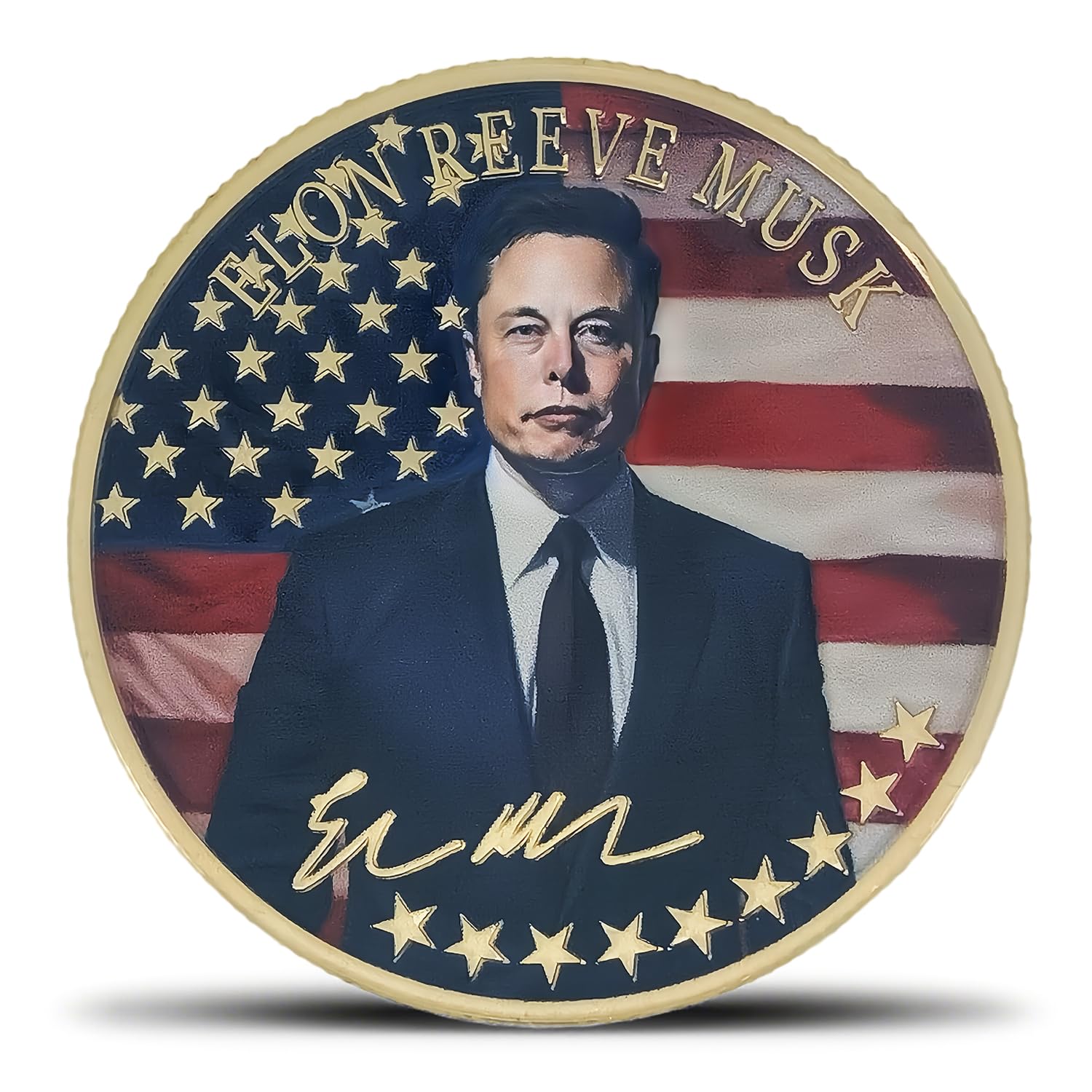 Elon Musk Challenge Coin Don't Confuse Schooling with Education, regalo da collezione (dorato)