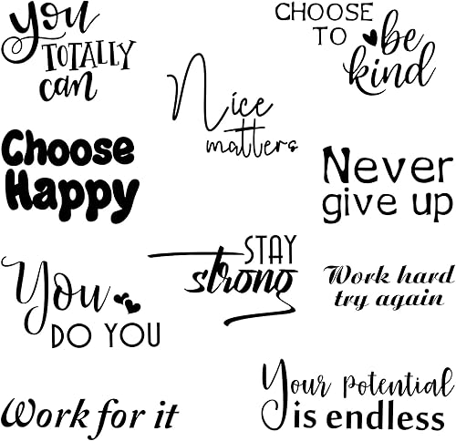 10 calcomanías inspiradoras de pared para despegar y pegar, citas positivas, decoración de pared, extraíble, impermeable, calcomanías motivacionales
