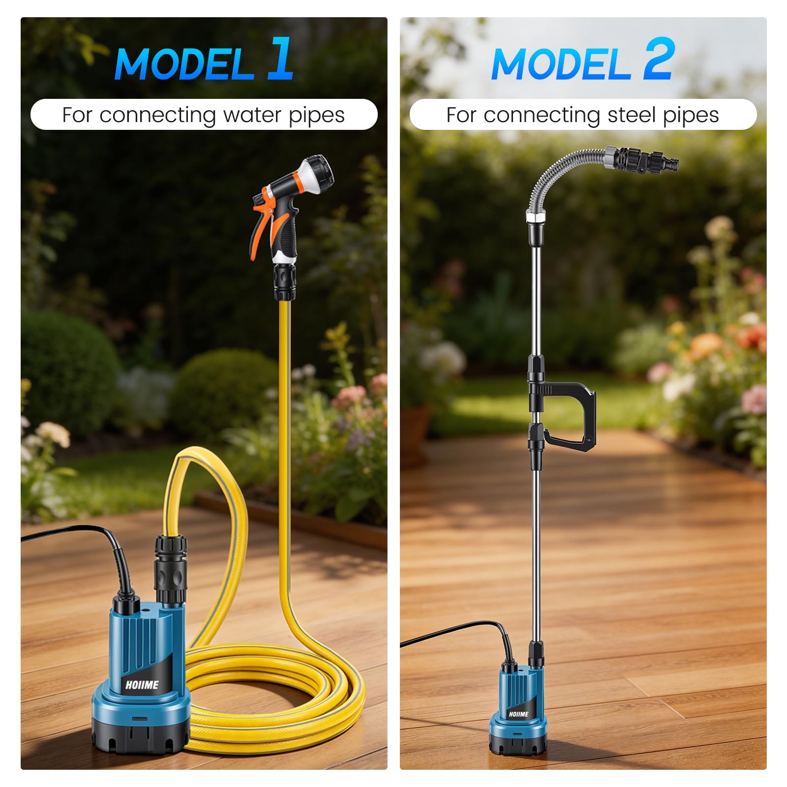 Akku-Tauchdruck Regenfasspumpe Kompatibel mit Maki-ta 18V Akku, 300W Regenfasspumpe Schmutzwasserpumpe, Fördermenge 5000L/h, Förderhöhe 8m (Ohne Akku)