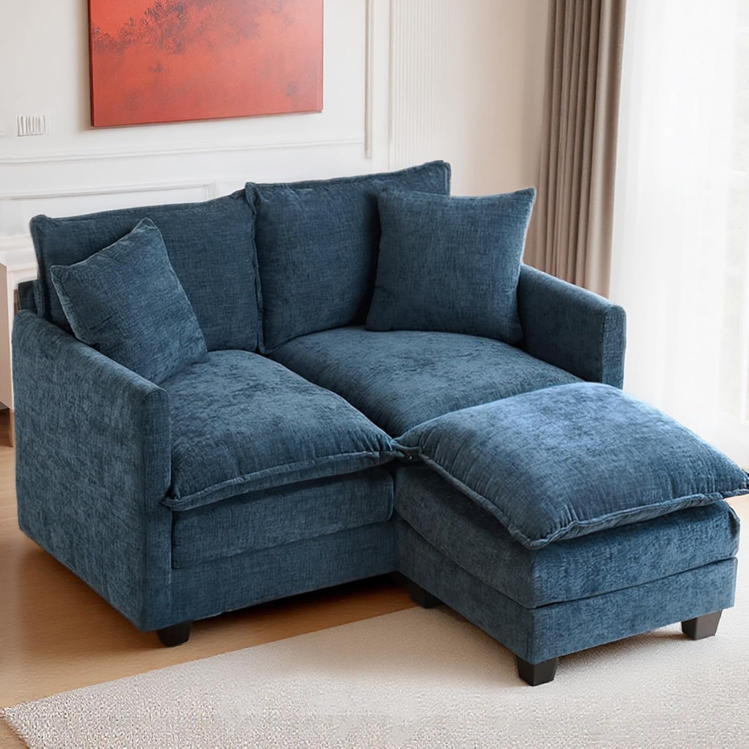 50 Inch Loveseat Sofa | fy Small Couch for Bedroom, Living Room, Office
