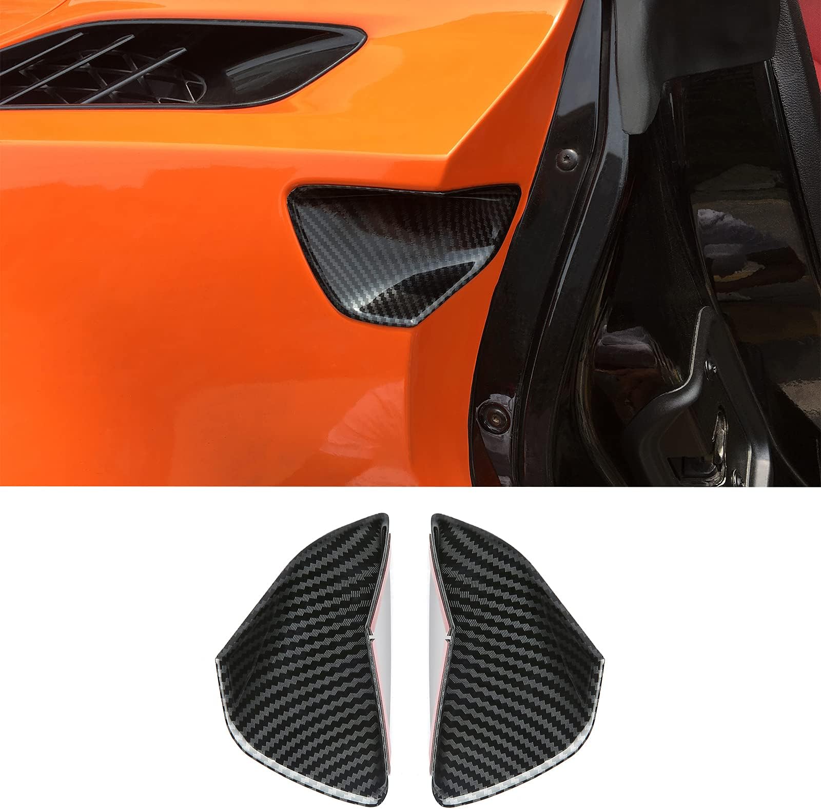 for Corvette C7 Carbon Fiber Look Door Handle Trims Accessories for 2014-2019 Chevrolet Corvette C7