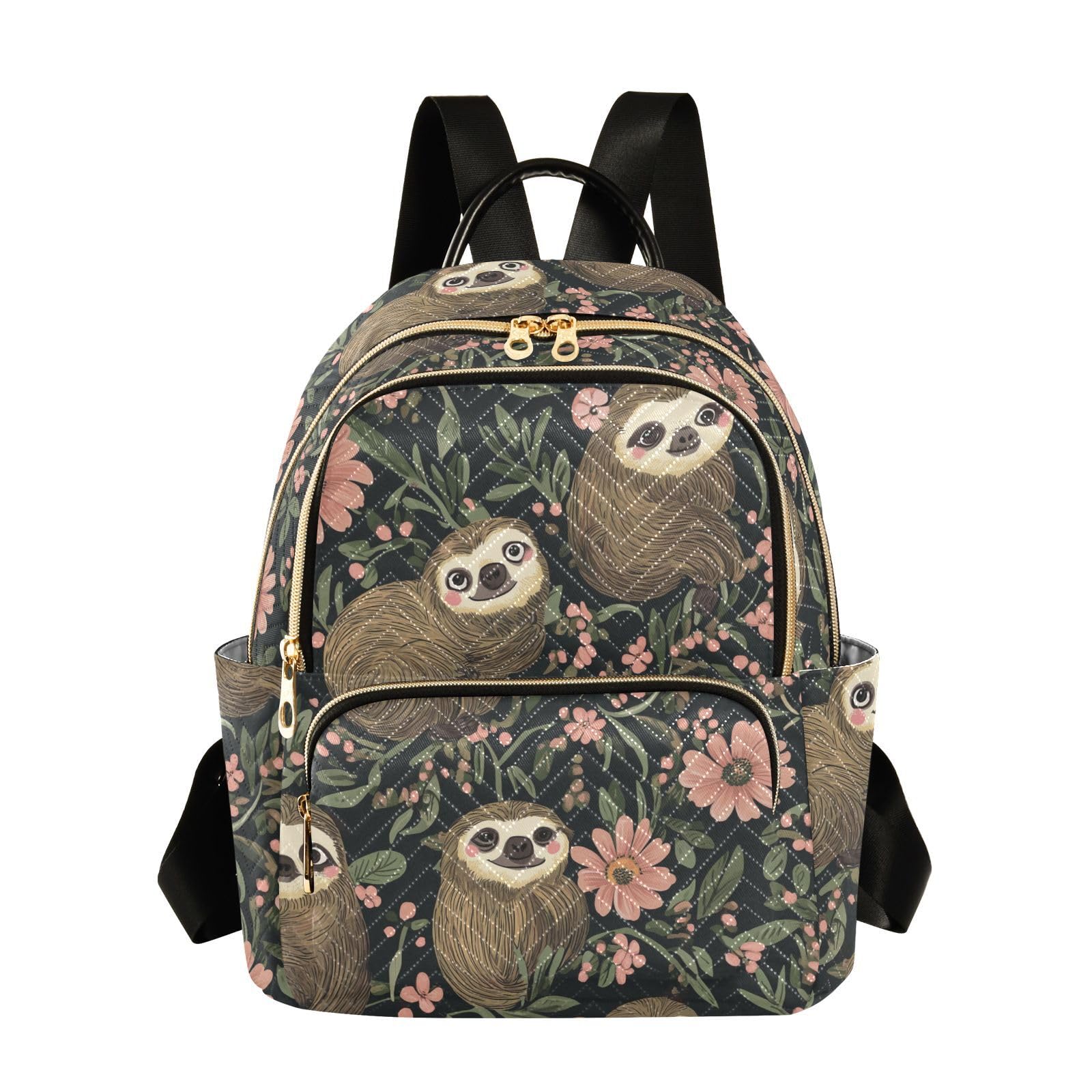 Mochila casual Flor de perezoso negro M ideal para regalar en cualquier ocasión 8