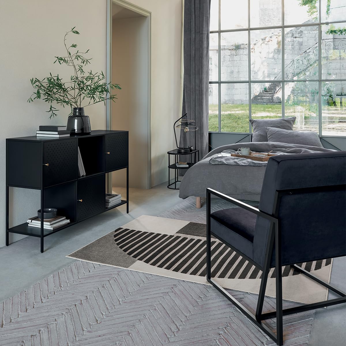 Lampe arc H50 Alara noir Atmosphera - Noir