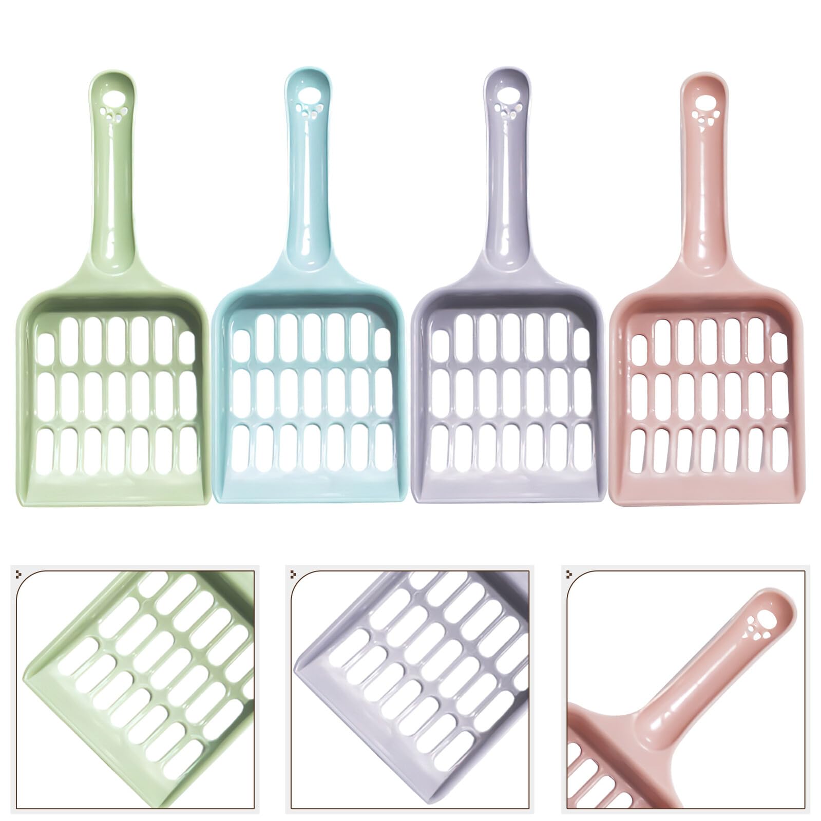 Palette per Lettiera per Gatti in Plastica Setaccio Fori Piccoli Paletta Leggera Infrangibile per Raccolta Escrementi Confezione da 24 Pezzi Colorati Adatta per Pulizia