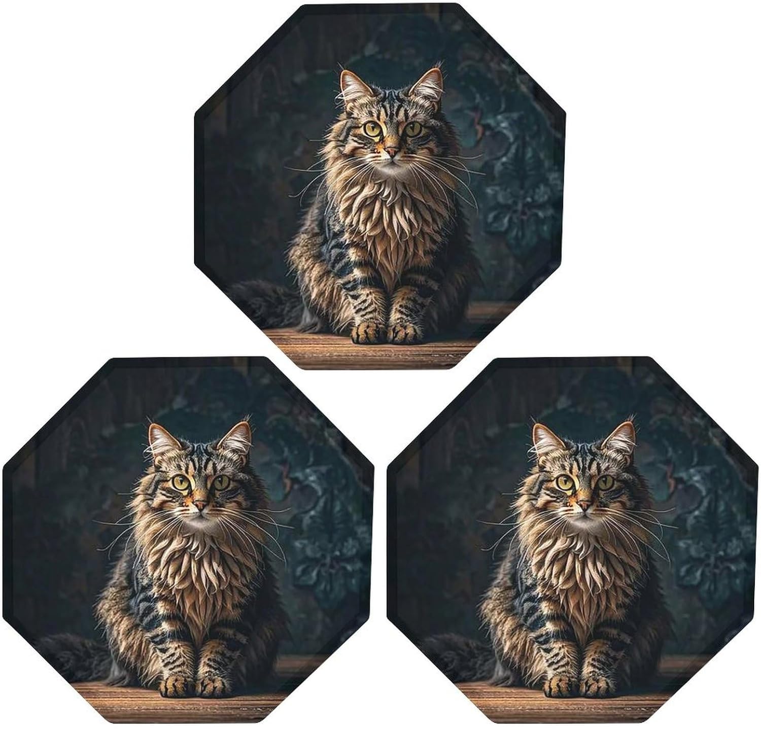 Ctagon Metal Sign for Home, Modern Display Plate for Kitchen, Cute And Lovely Cat Plates Accent Hanging Wall Decorations 3PCS for Living Room, Bedroom, Hallway, Hotel