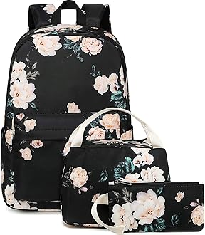 Bluboon Teens Backpack Set Girls School Backpack Lunch Box Pencil Bags Student Bookbags 3 in 1