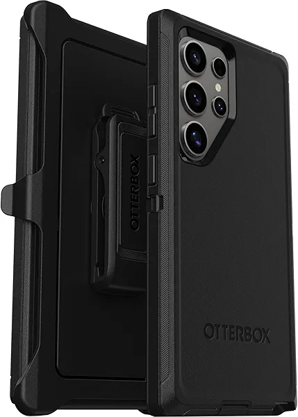 OtterBox Samsung Galaxy S24 Ultra Defender Series Case - Black, Rugged & Durable, with Port Protection, Includes Holster Clip Kickstand