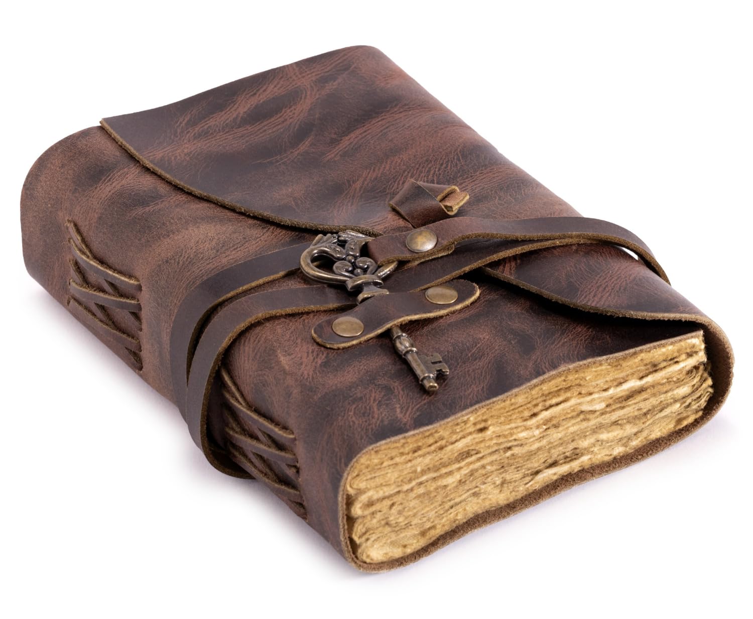 Leder-Tagebuch im Vintage-Stil, handgefertigt, Büttenrand, Vintage-Papier, gebunden, Buch der Schatten, Skizzenbuch, tolles Geschenk (Rotbraun, 29,2 x 21 cm)