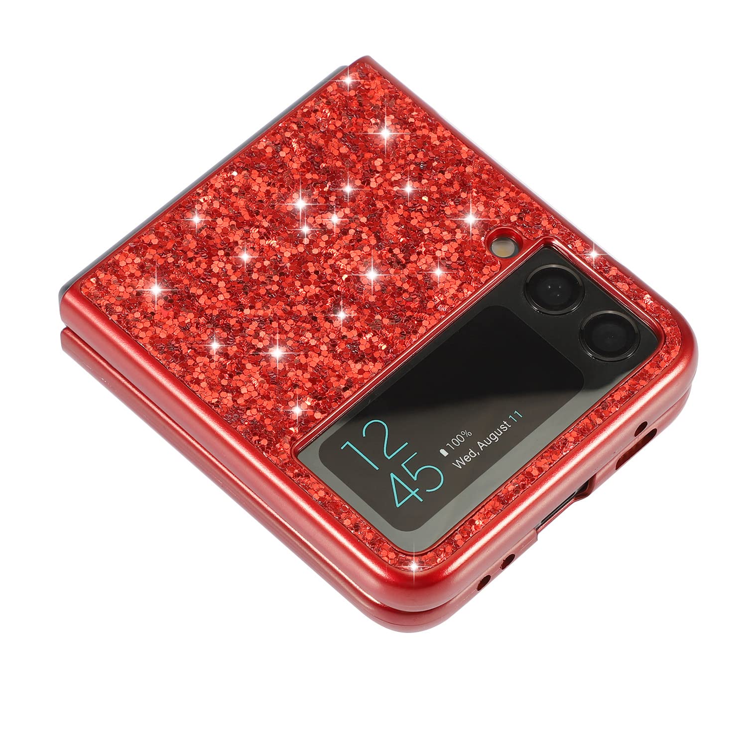 Hülle Kompatibel mit Samsung Galaxy Z Flip 3 Glitzer Silikon Sparkle Handyhülle Weiche TPU Bumper Hart PC Schutzhülle für Samsung Z Flip 3,Gold