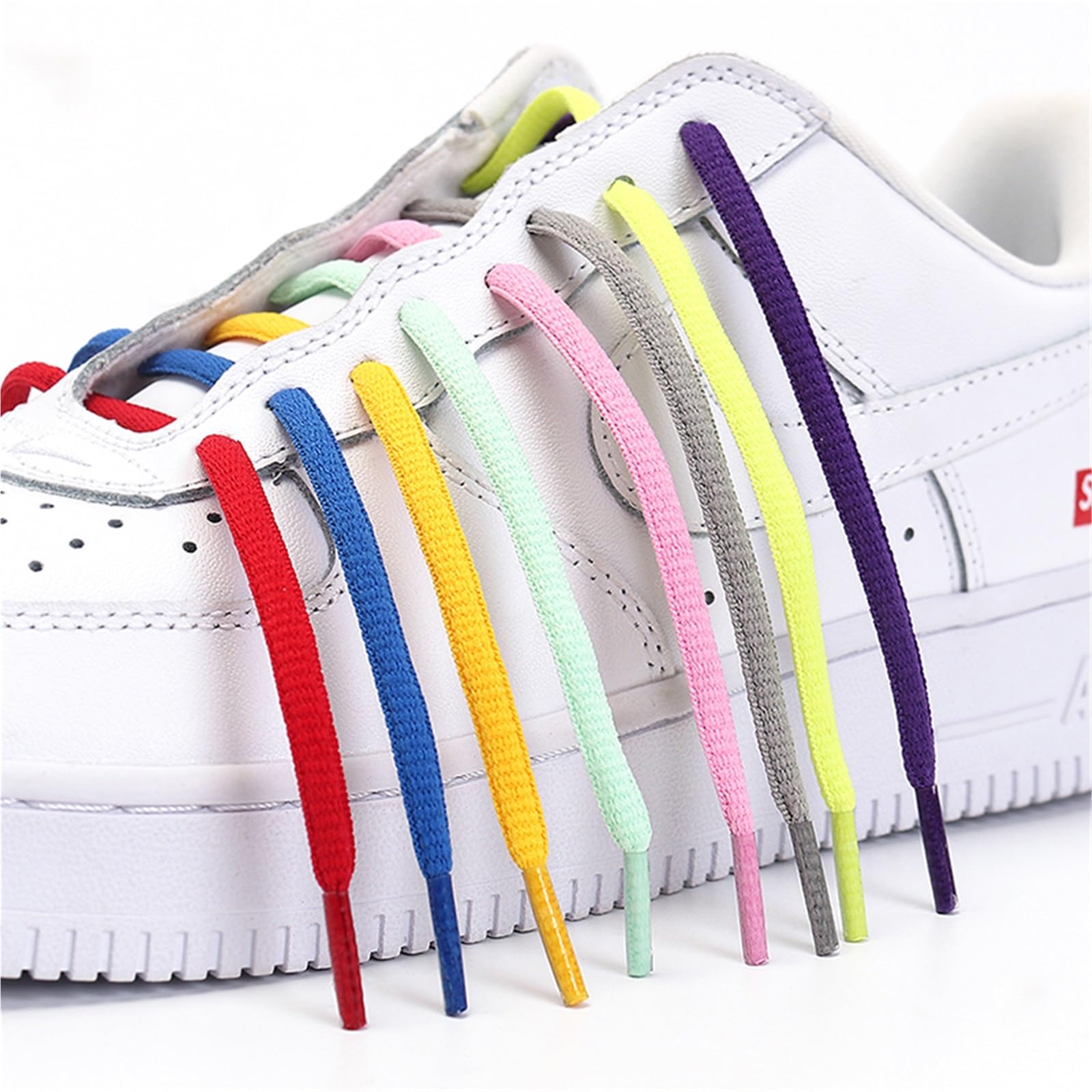 5 Paar Sportschnürsenkel for Herren und Damen, Farbe, flach, halbrund, geeignet Für Sneaker
