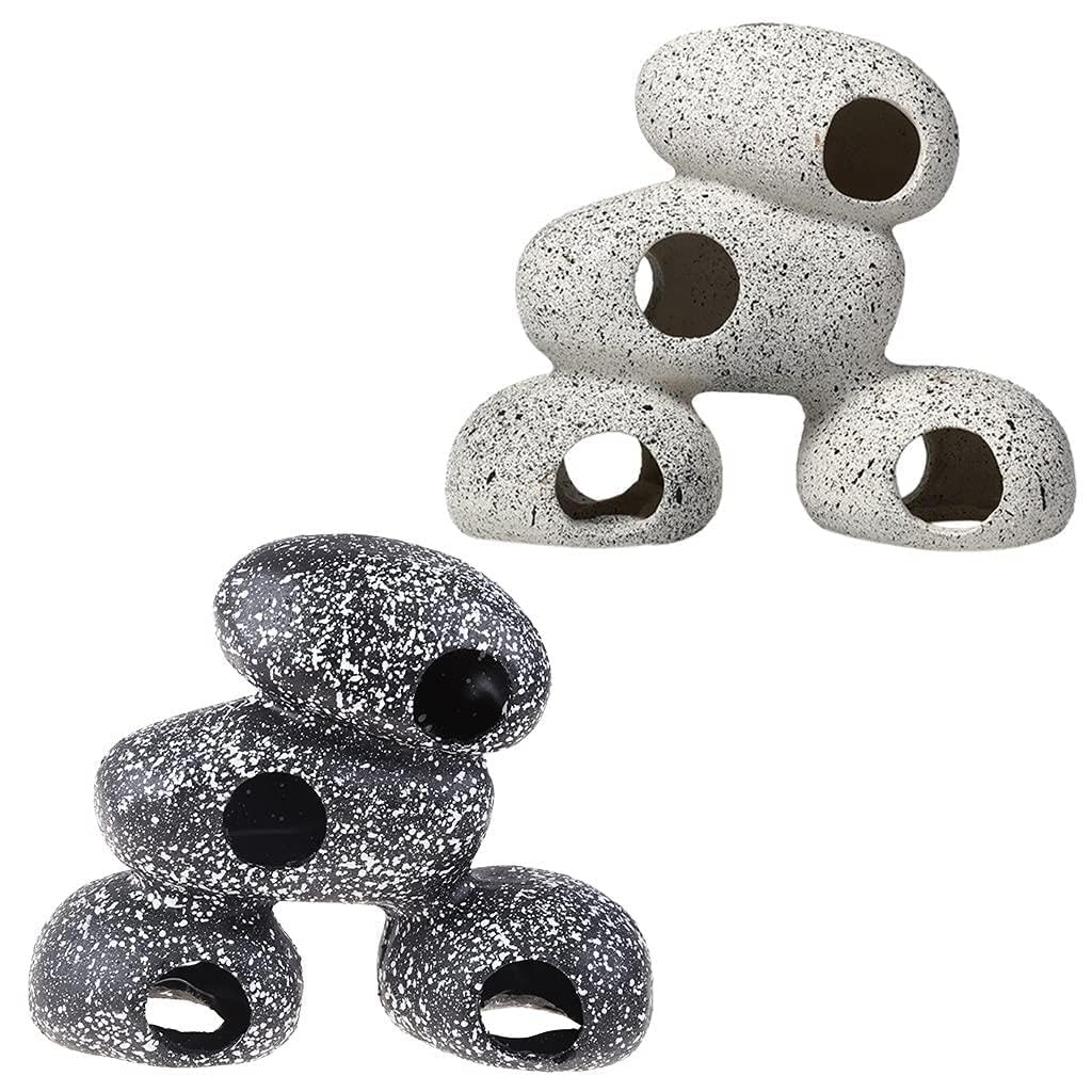 Ldabrye 2 Cichlid Breeding Stone Hiding Aquarium Rock Cave Fish For Pond Hideaway For Water For Shrimp Breeding Secret