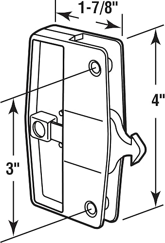 Miniatura 2 de Slide-Co 12550 - Manija y pestillo para puerta corrediza, plástico negro, cerradura nocturna, pestillo de acero (paquete individual)