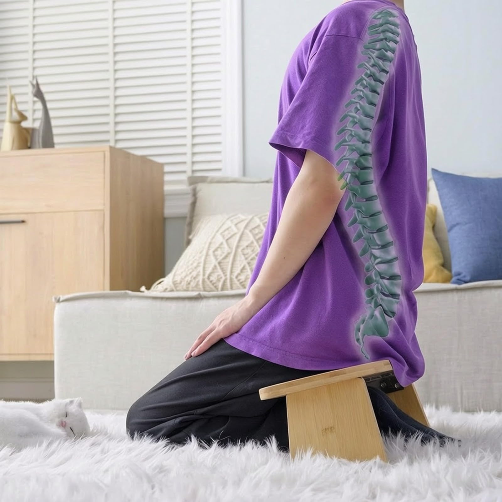 Banco Meditación Resistente | Diseño Portátil y Compacto, Banco Oración, Estable, para Casa