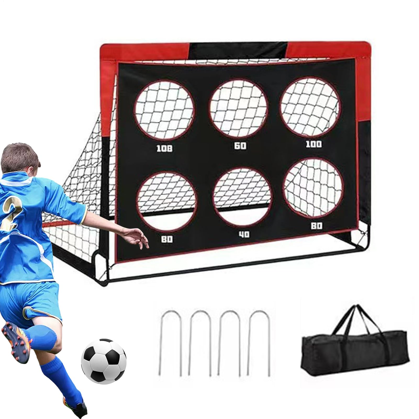 Porta Da Calcio Per Giardino Attrezzatura Per Allenamento Con Design | 1.2 m Larghezza X 0.9 m Altezza Rete Rettangolare Pieghevole da Calcio Per Sport E Giochi Con Palla In