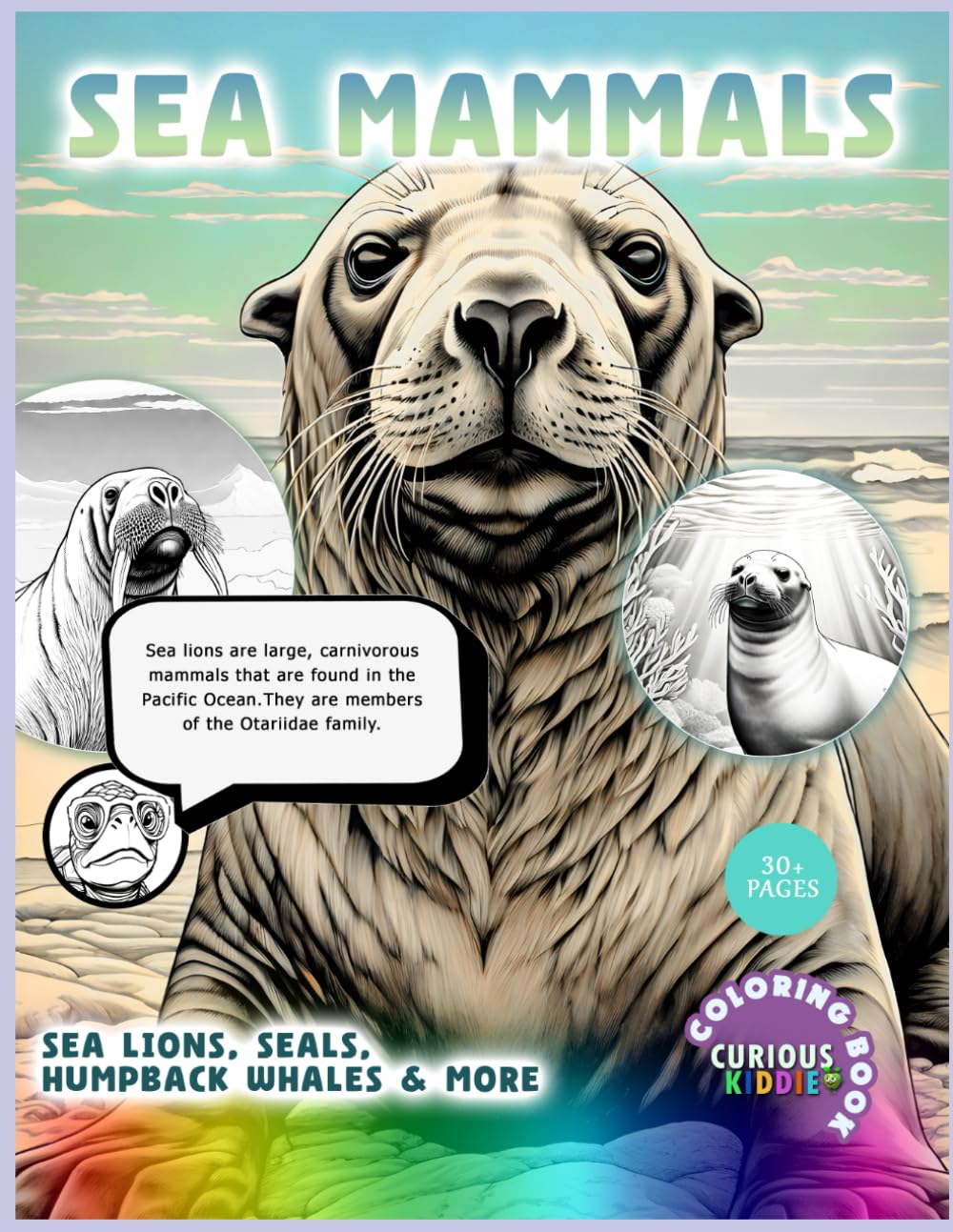 Sea Mammals, Aquatic Life Kids Coloring Book: Educational Coloring Book (Curious Kiddie)