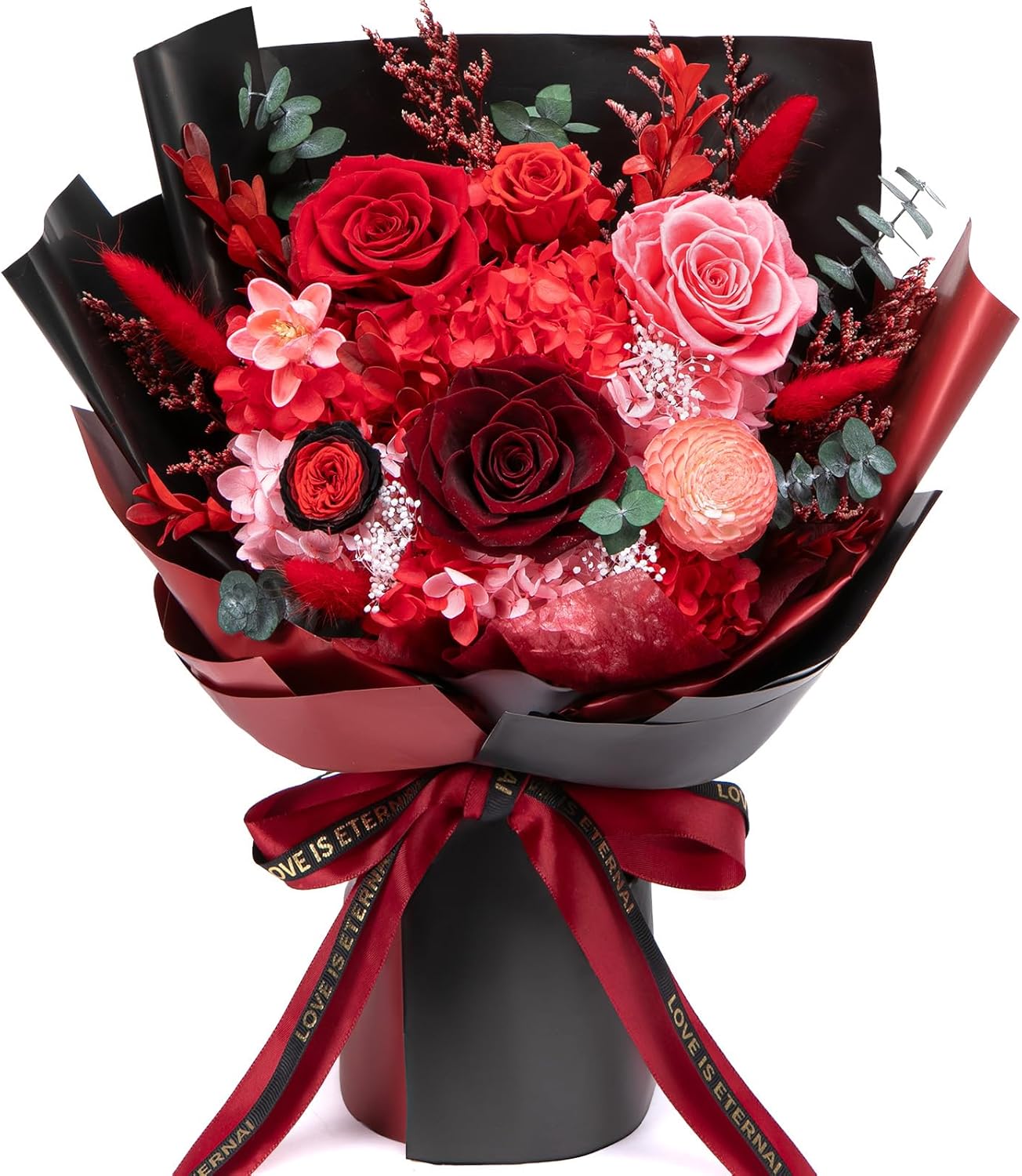 Bessol Flowers for Delivery Preserved Flower Bouquet Forever Fresh Flowers Birthday Gifts for Women Mom Anniversary Red Real Rose Gifts for Grandma Wife Girlfriend Sister Her from Daughter Home Decor