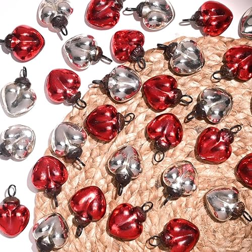 Miniatura 1 de 25 decoraciones de árbol del día de San Valentín, decoraciones de corazón rojo, decoraciones de fiesta del día de San Valentín, adornos de corazón