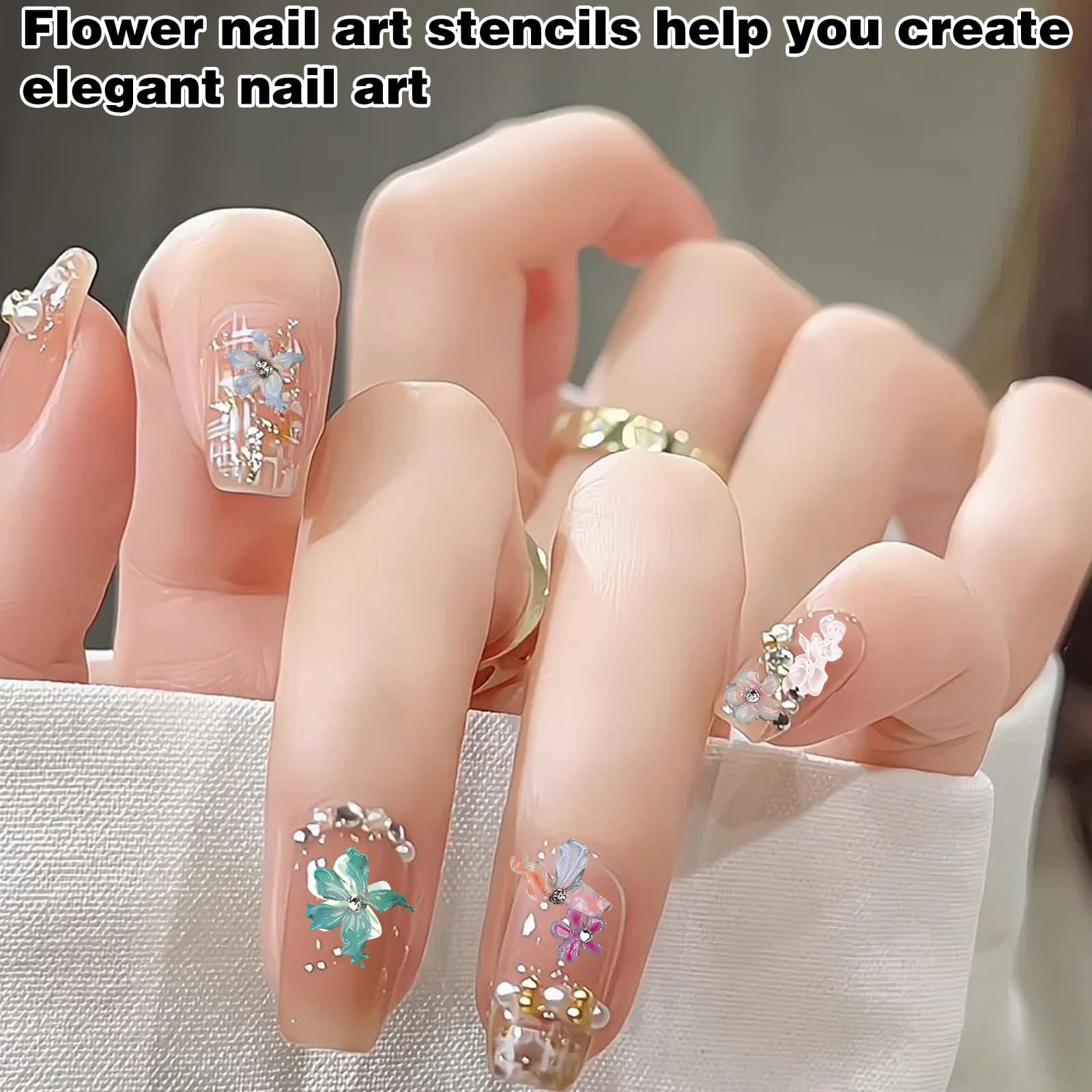 2 pezzi stampi in silicone per nail art a forma di fiore, simpatici stampi in silicone per nail art, strumenti per ciondoli, squisiti modelli di decorazioni per le donne, creazione di stampi per