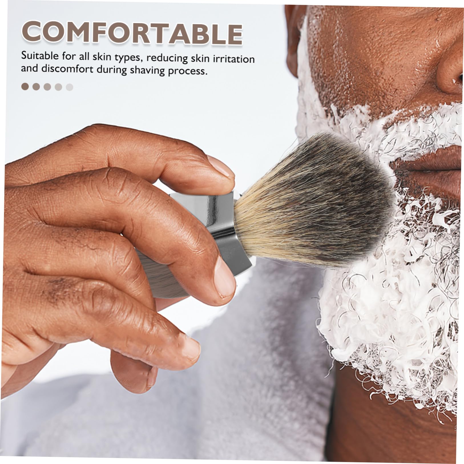 VICASKY Pennello da Barba per Uomo con Setole di Tasso Morbide Manico in Legno Elegante Spazzola Portatile per Peli del Viso per Rasatura Delicata e Cura della Barba