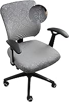 Vista 24 de Forcheer - Fundas elásticas para silla de oficina de Jacquard, resistentes al agua, 2 piezas para sillas de escritorio o de la computadora