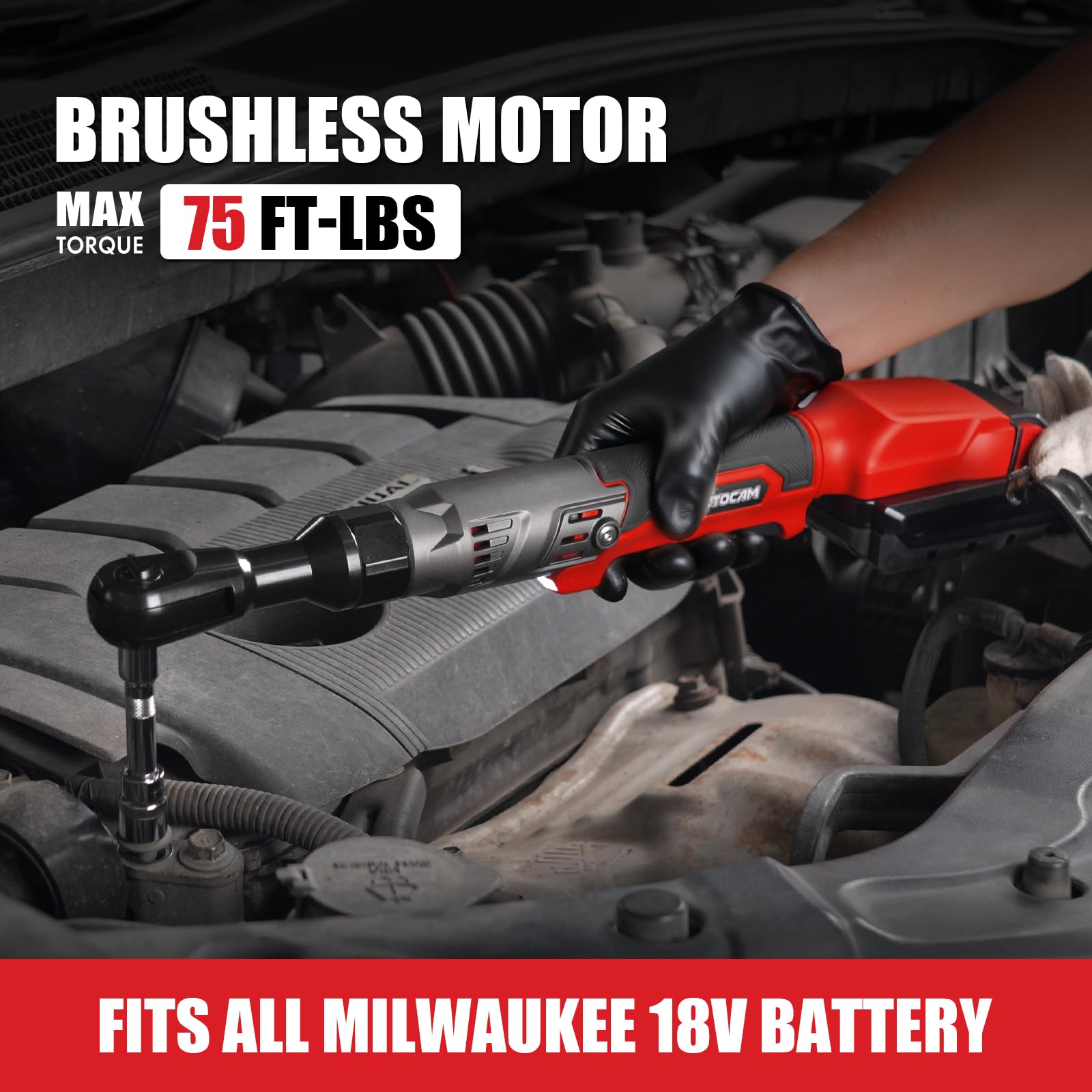 Milwaukee 18V Cordless Ratchet - 75 Ft-lbs Torque -2 Milwaukee 18V Cordless Ratchet - 75 Ft-lbs Torque -2