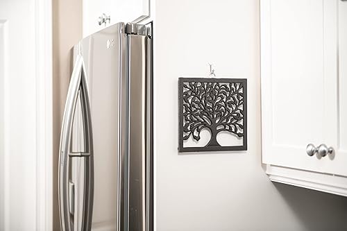 Miniatura 6 de GASARÉ, Salvamanteles de hierro fundido para platos calientes, ollas y sartenes, salvamanteles de metal, diseño de árbol genealógico, tapas de patas