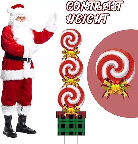 Miniatura 5 de Decoraciones de caramelo de Navidad de plástico para exteriores, decoración de Navidad de Candyland, decoraciones de Navidad, estacas de Navidad,