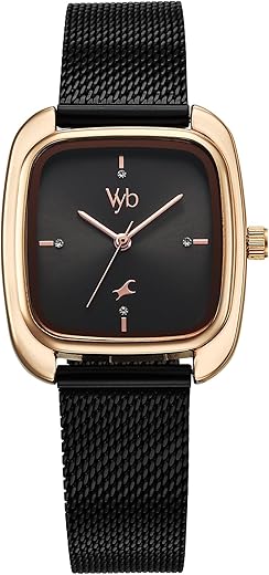 Fastrack Vyb Minimalist Quartz Analog Black Dial Watch for Women