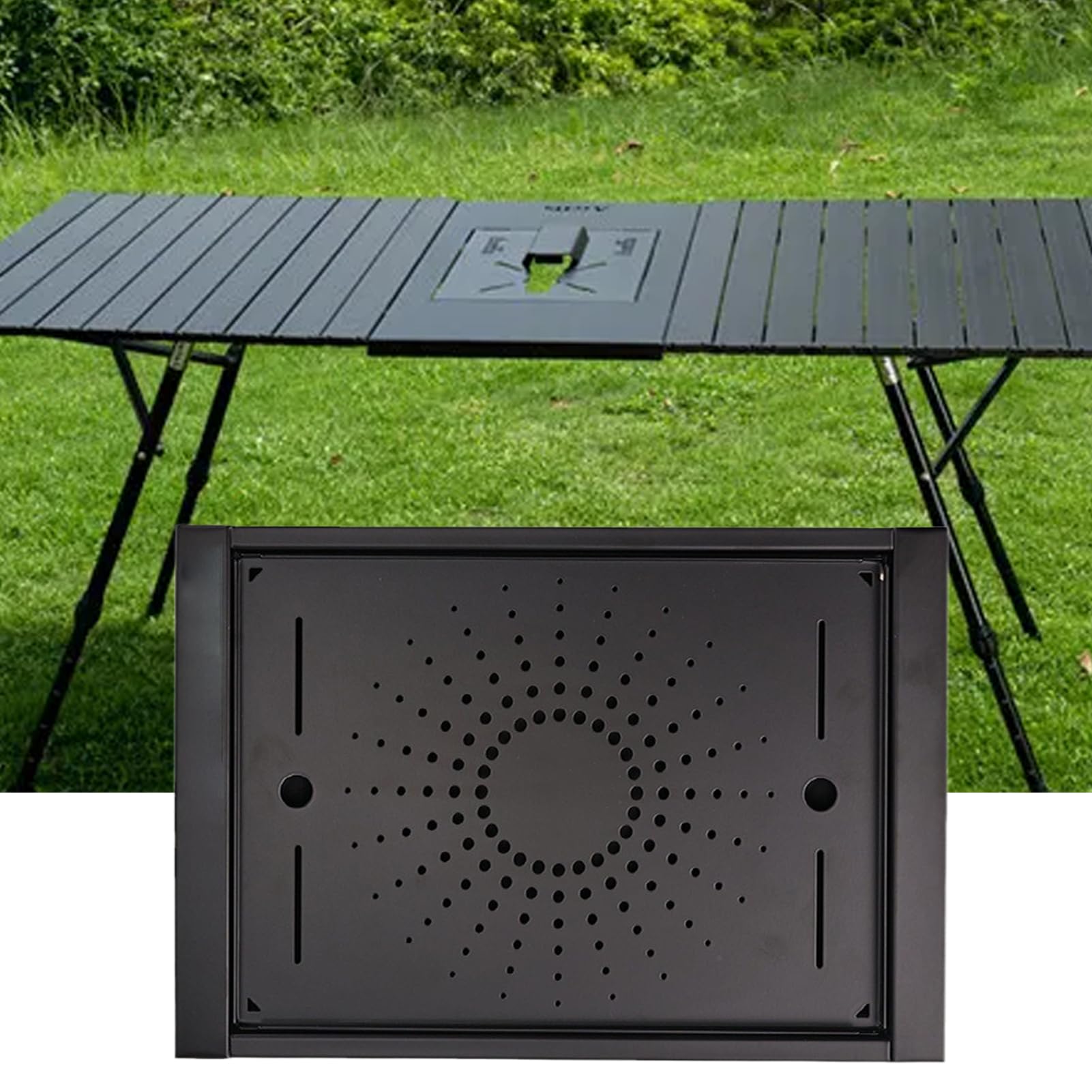 Bandeja para Servir Té Bandeja De Servir para Mesa con Almacenamiento De | Plato De Portátil De Acero Inoxidable Para Hogar Barbacoa Comedor Bar Exterior Escritorio Picnic