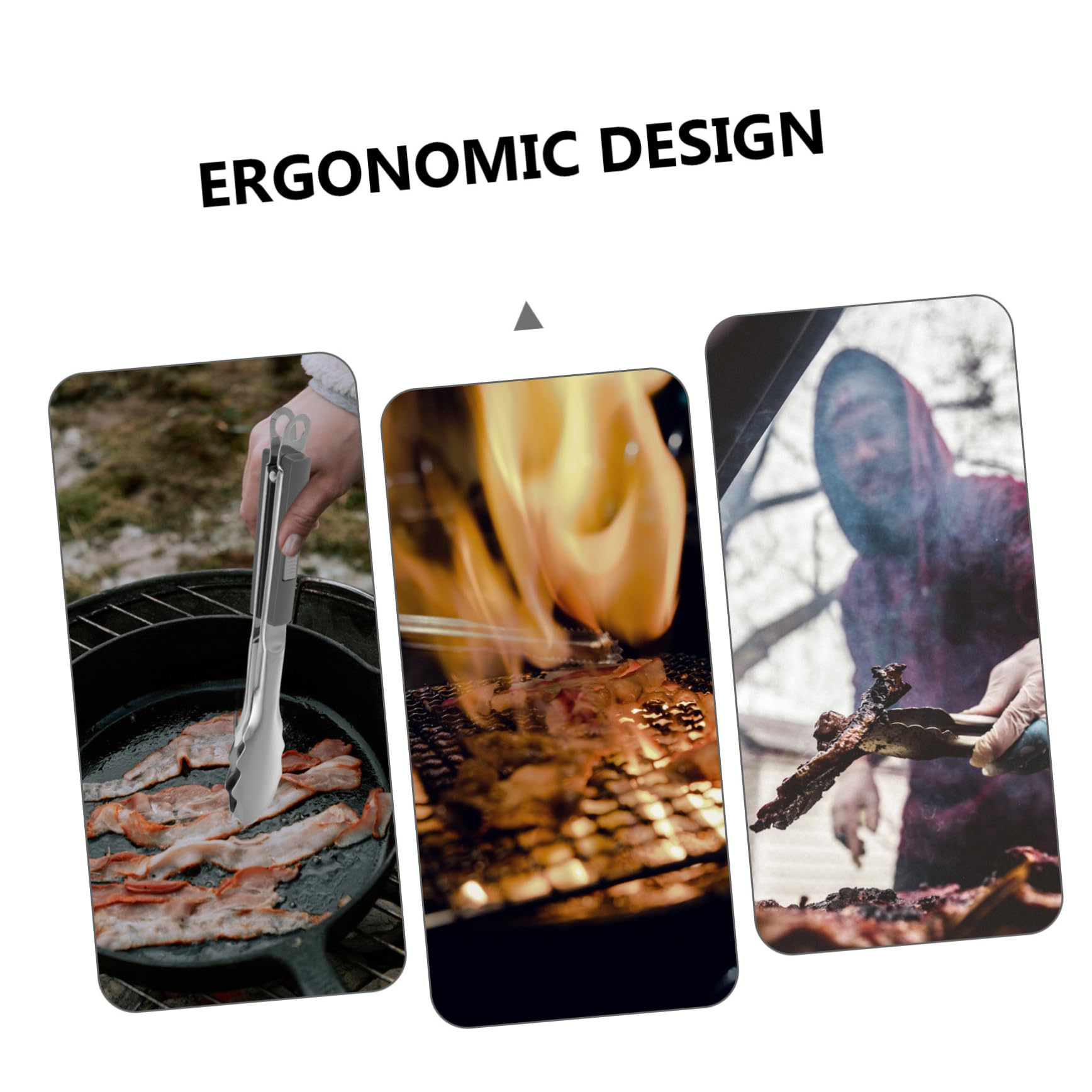 OFFSCH 1Pc Sturdy Stainless Steel Food Tongs Heat Resistant Kitchen Clamp for Bbq Grilling and Outdoor Cooking Lightweight Design