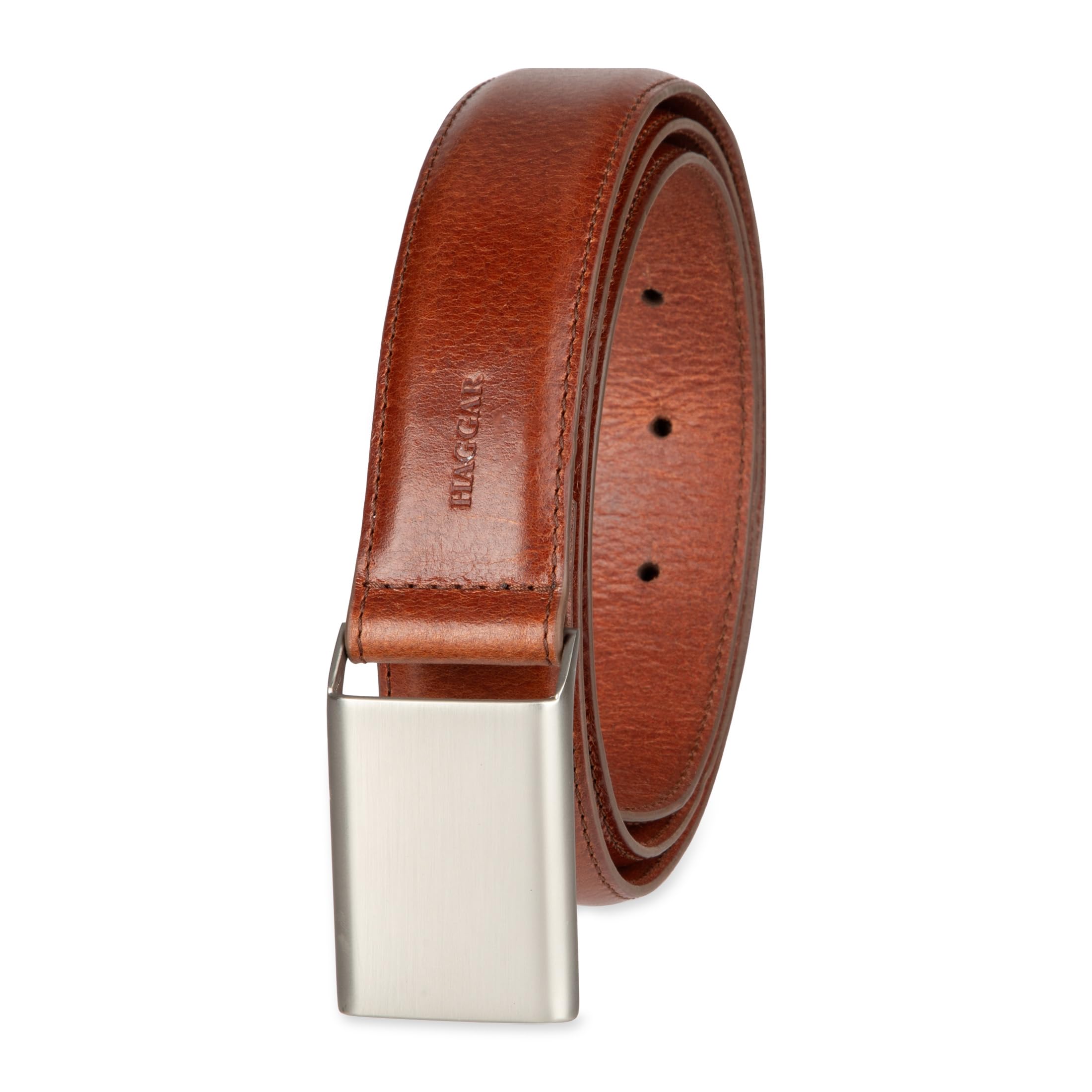 Haggar Sleek Plaque Buckle Dress Belt Cinturón para Hombre