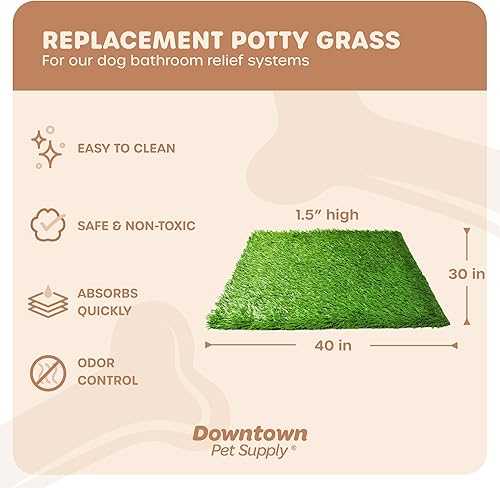 Miniatura 2 de Downtown Pet Supply Pasto de repuesto para orinal para perros, 30 x 40 pulgadas, almohadilla de césped sintético lavable para perros, adecuada como