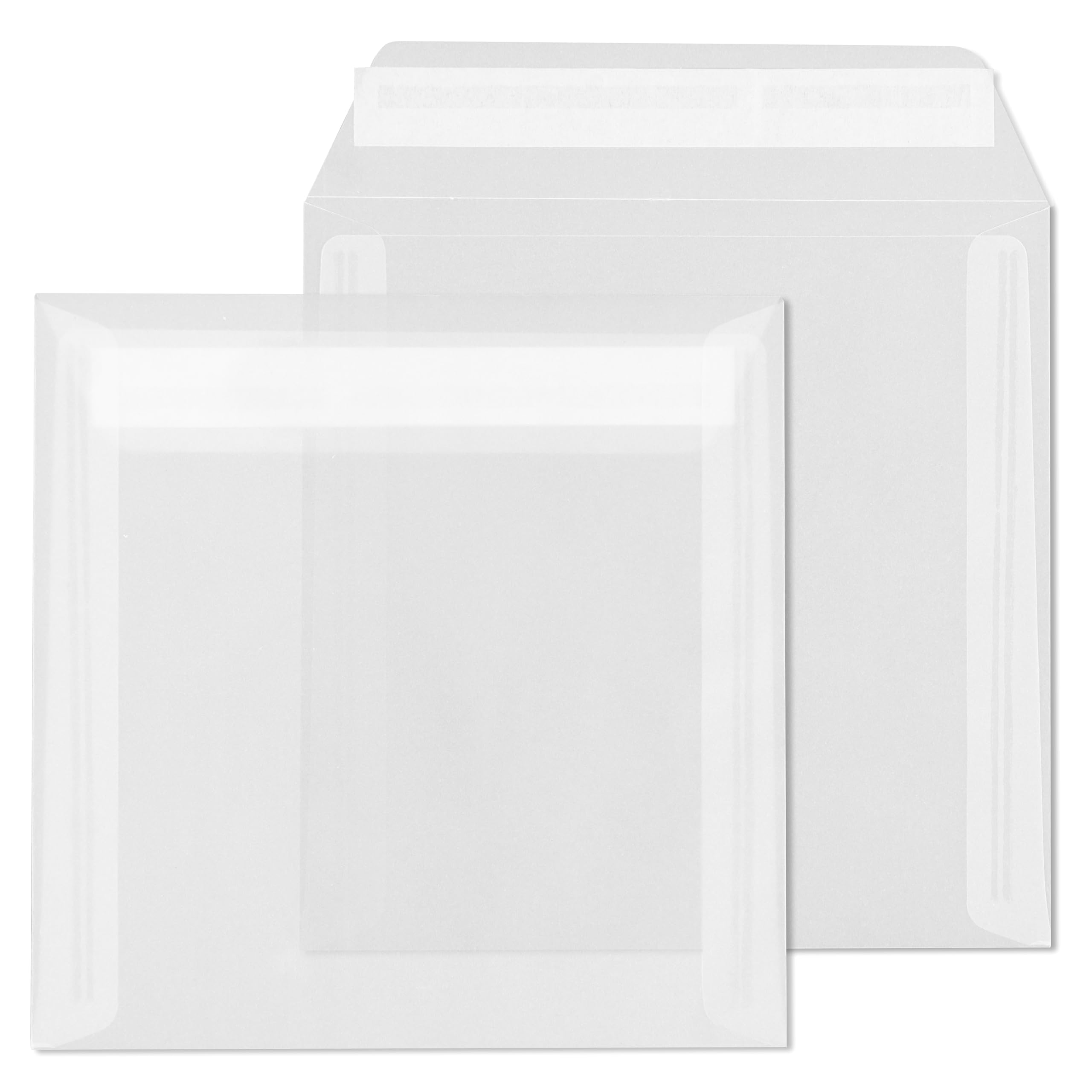 ÖKI Transparent Envelope Square Pack of 50 Envelopes with Adhesive Strips 160 x 160 mm 100 g White Clear