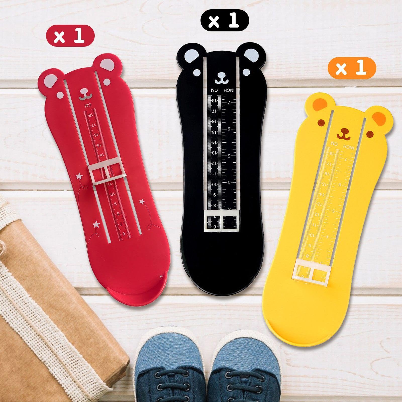 3 Pezzi Di Strumento Di Misurazione Dei Piedi Per Bambini, Strumento Di Misurazione Carino, Sovrano Bären Kinderfuß, Dimensione Della Scarpa Per Bambini (Dimensioni Della Gran Bretagna).