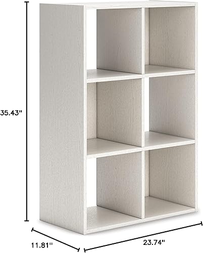 Miniatura 261 de Signature Design by Ashley Paxberry Coastal - Organizador de almacenamiento o librero moderno de 6 cubos, color blanqueado, diseño costero