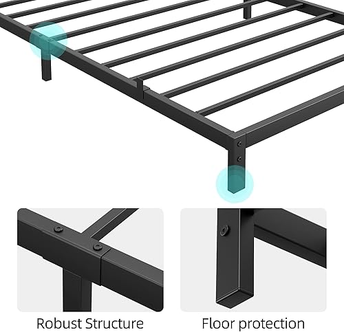 Miniatura 32 de IDEALHOUSE Base de cama Queen de 8 pulgadas con almacenamiento debajo de la cama, base de colchón resistente, fácil montaje, no necesita somier,