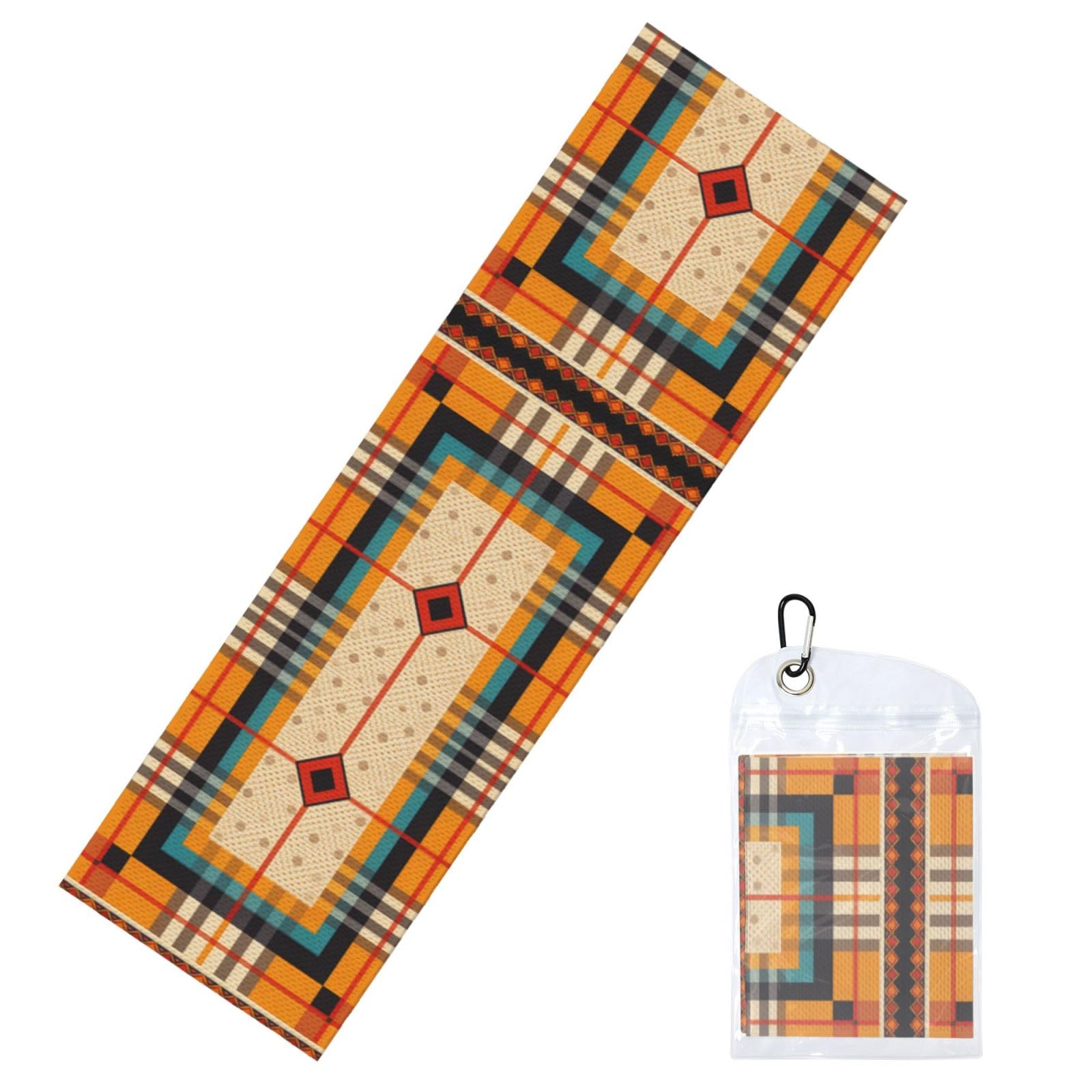 DUYIOKH Plaid with Polka Dot Accent Print Cooling Towel, Portable Towel for Gym Workout Golf Beach World Cup Sports Hot Weather
