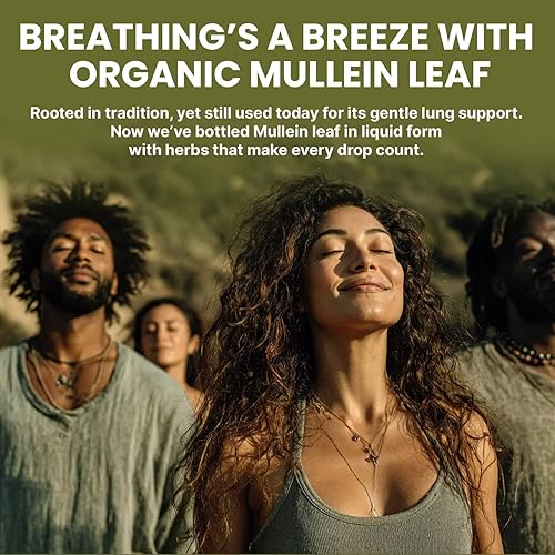 Miniatura 7 de Gotas de gordolobo 5 en 1 para pulmones y bronquiales, apoyo respiratorio para la salud pulmonar con extracto de hoja de gordolobo para pulmones -