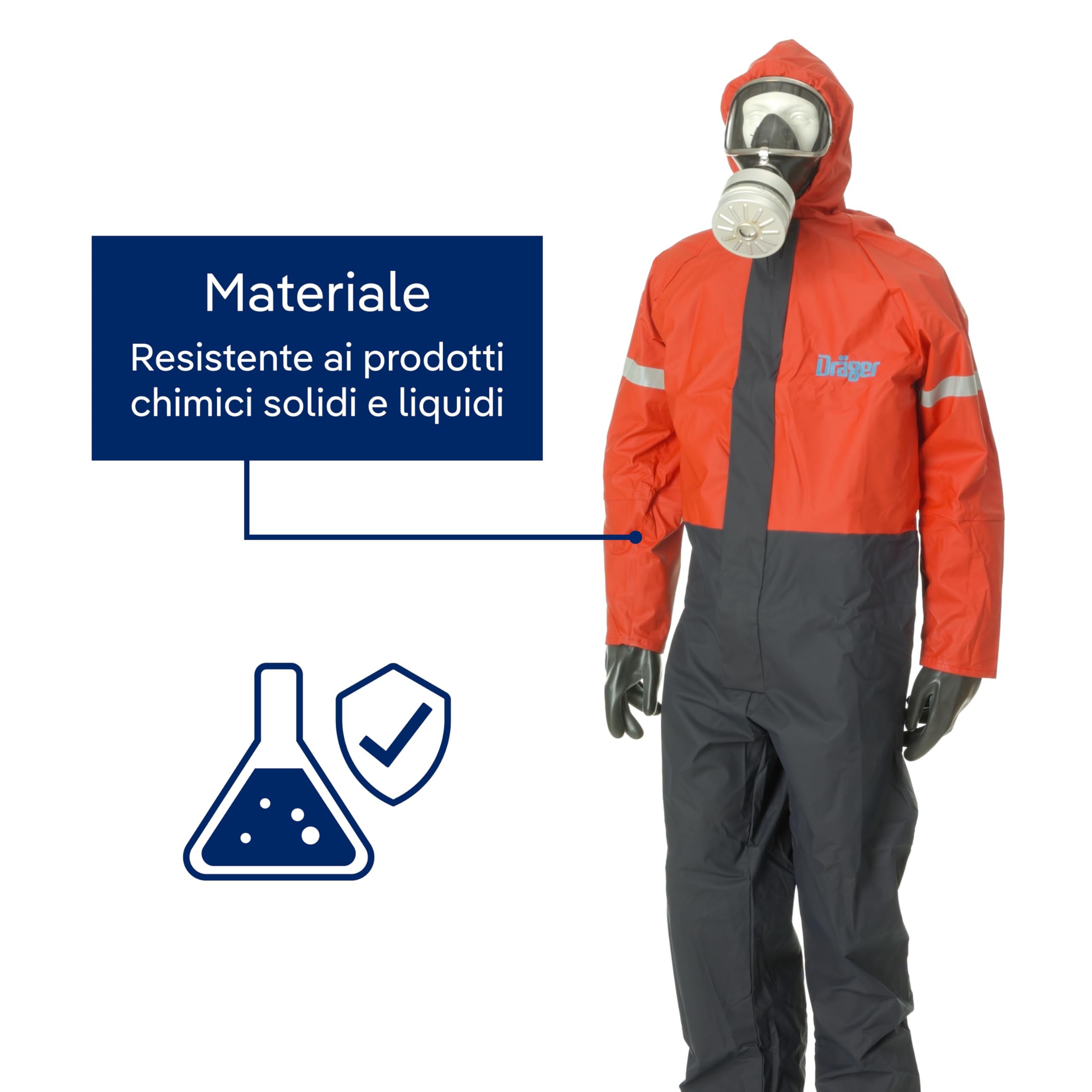 Dräger Tuta protettiva SPC 2400 Flexothane | Tuta di sicurezza con tessuto traspirante | Particolarmente leggera con circa 0,7 kg