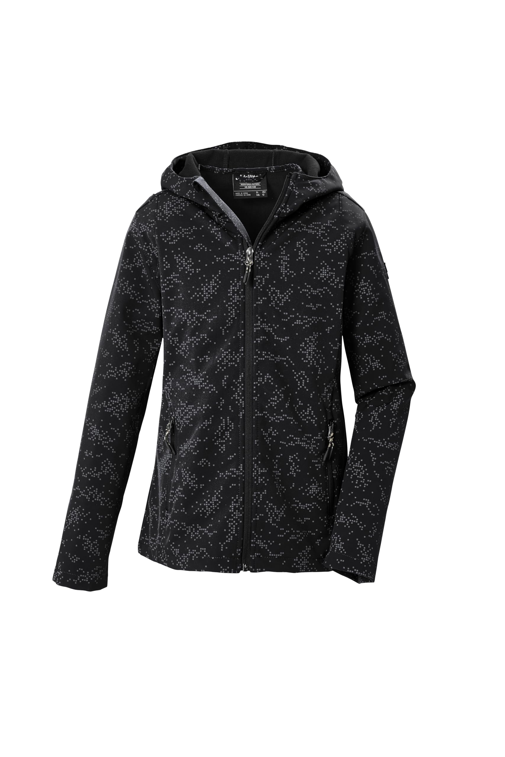 killtec KOW 165 GRLS SFTSHLL JCKT 45072-000 Girls' Softshell Outdoor Jacket with Hood Black 176