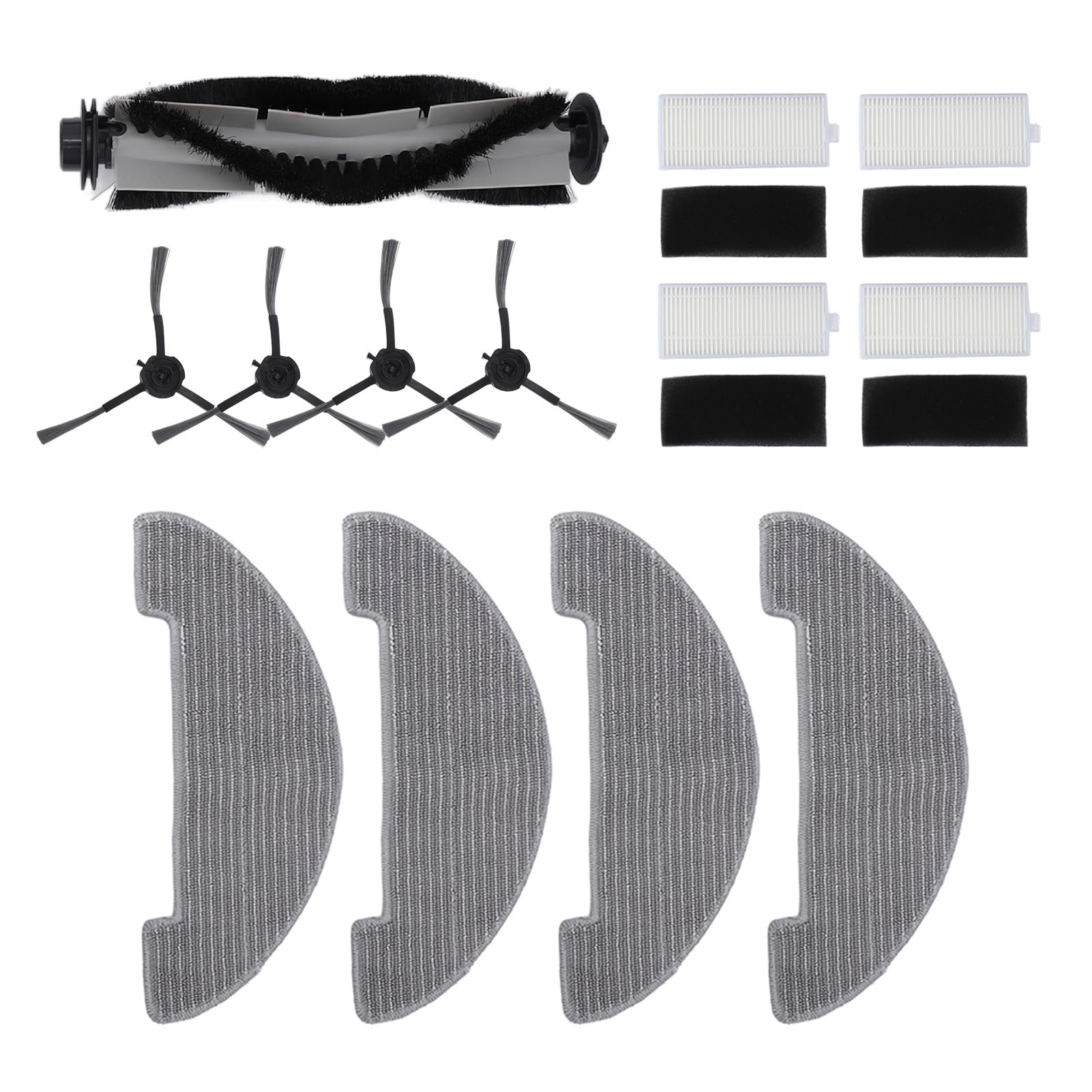 Sponsored Ad – Replacement Parts Accessories Kit for Vactidy Nimble T7 T8, 1 Main Brush, 4 Side Brushes, 4 Mop Cloths, 4 HEPA Filters, Robot Vacuum Cleaner Spare Parts