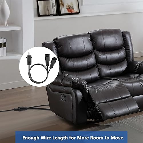 Miniatura 3 de Cable de extensión de 5 pies para silla reclinableelevadora eléctrica, cable de fuente de alimentación de repuesto para Okin Limoss Pride Lazboy