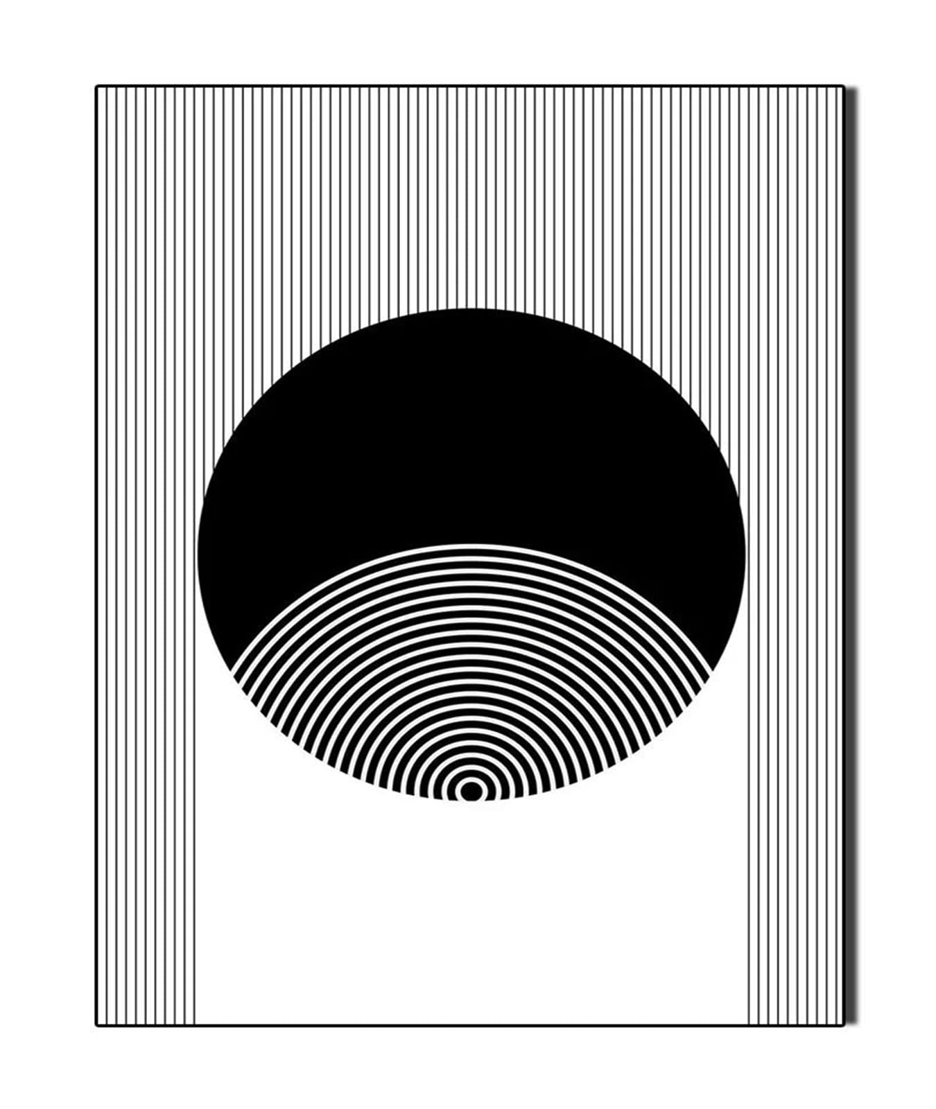 Tableaux décoration murale moderne 50x70cm avec affiches géométriques noir et blanc