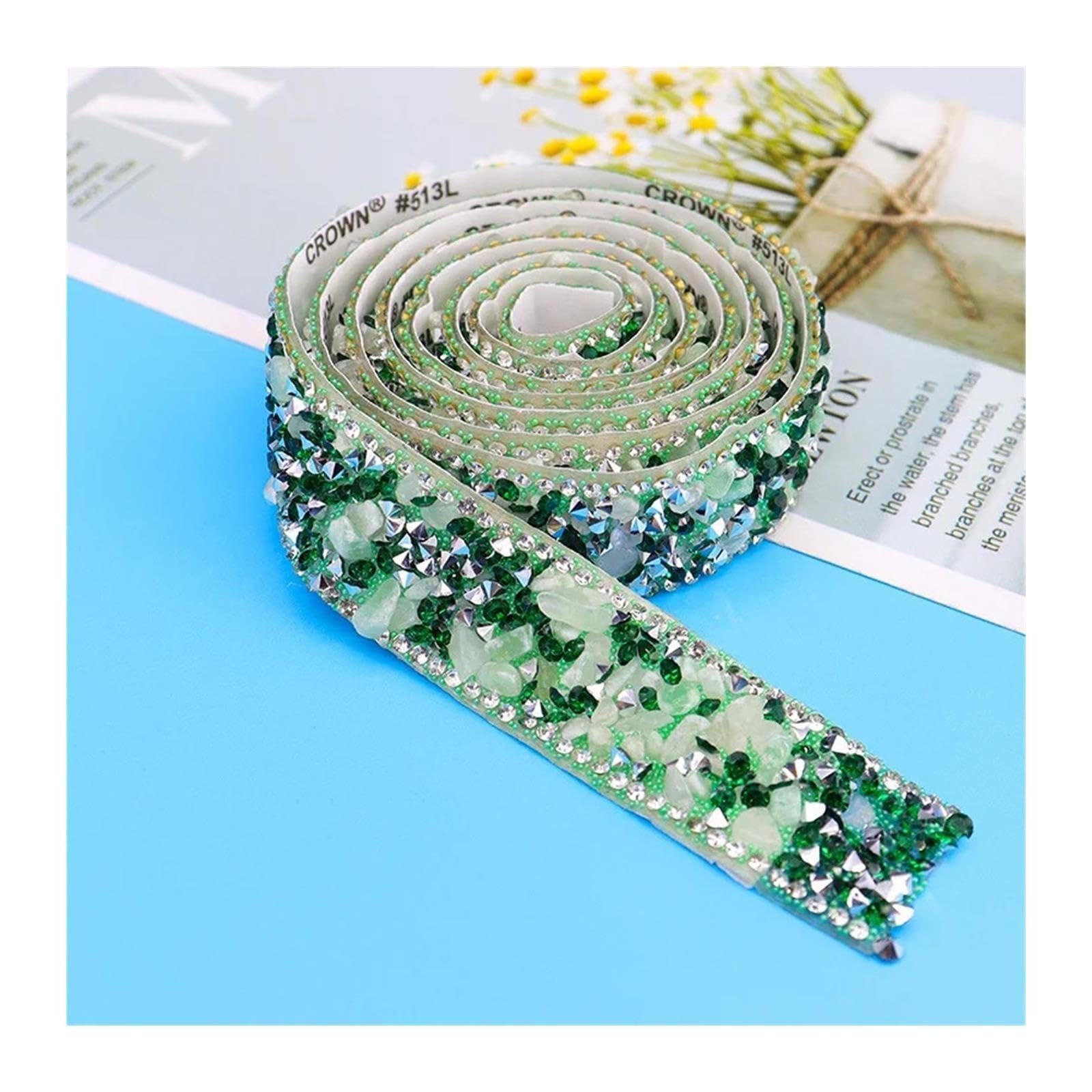 Nastro Di Strass Brillante 5 x 1 iarda 2 cm di strass di cristallo colorato